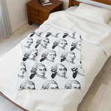 Mozart Sketch Design on Velveteen Plush Blanket for Music Lovers