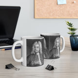 GF Handel Portrait on Ceramic Mug 11oz - Musician Gift, Coffee Cup for Music Lovers