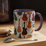 Musical Instruments Design 03 on Accent Coffee Mug - Beautiful Design for Music Lovers