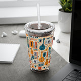 Sunsplash Musical Instruments Design 01 on Tumbler with Straw - 16oz, Perfect for Music Lovers