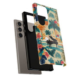 Tropical Piano Samsung Galaxy Phone Case - Floral Design for Music Lovers