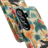 Tropical Piano Samsung Galaxy Phone Case - Floral Design for Music Lovers