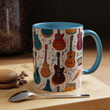 Musical Instruments Design 03 on Accent Coffee Mug - Beautiful Design for Music Lovers