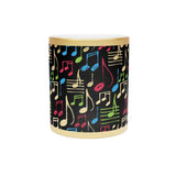 Music Notes Design 04 on Metallic Mug (Silver / Gold) 11 oz Beautiful Design For Music Lovers