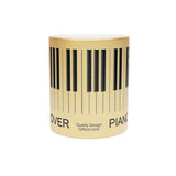 Piano Lover Metallic Mug (Silver / Gold) 11 oz beautiful piano keyboard design