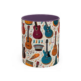 Musical Instruments Design 03 on Accent Coffee Mug - Beautiful Design for Music Lovers