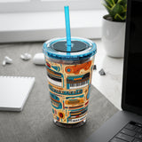 Sunsplash Musical Instruments Design 02 on Tumbler with Straw - 16oz, Perfect for Music Lovers
