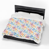 Music Notes Design 02 on Velveteen Plush Blanket for Music Lovers