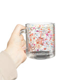 Music Notes Design 01 on Glass Mug - 10oz Coffee Cup for Music Lovers