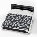 Piano Keys Design 03 on Velveteen Plush Blanket for Music Lovers