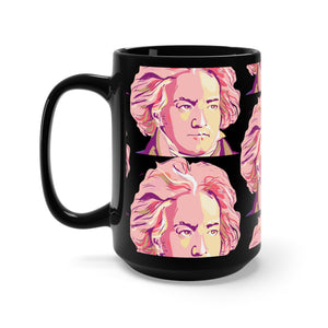 Beethoven Pattern 6 on Black Mug 15oz