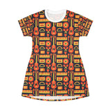 Colourful Musical instruments T-Shirt Dress (AOP) (4)