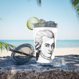 Mozart Sketch Design on Tumbler with Straw - 16oz, Perfect for Music Lovers