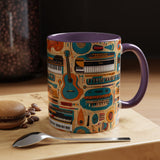 Musical Instruments Design 02 on Accent Coffee Mug - Beautiful Design for Music Lovers
