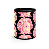 Beethoven Pattern 6 on Black mug 11oz