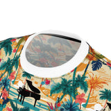 Tropical Piano Graphic Unisex Tee for Music Lovers