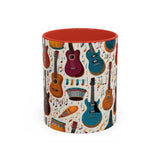 Musical Instruments Design 03 on Accent Coffee Mug - Beautiful Design for Music Lovers