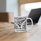 Gifted Pianist Mug 11oz - beautiful intricate music keyboard design