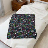 Music Notes Design 04 on Velveteen Plush Blanket for Music Lovers