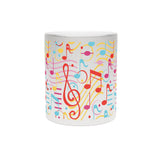 Musical Notes Design 01 on Metallic Mug (Silver / Gold) 11 oz Beautiful Design For Music Lovers