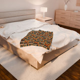 Musical Instruments Design 02 on Velveteen Plush Blanket for Music Lovers
