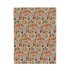 Musical Instruments Design 01 on Velveteen Plush Blanket for Music Lovers