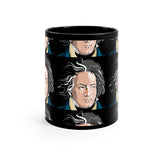 Beethoven Pattern 7 on Black mug 11oz