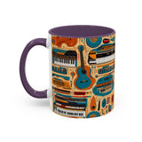 Musical Instruments Design 02 on Accent Coffee Mug - Beautiful Design for Music Lovers