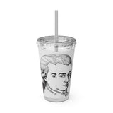 Mozart Sketch Design on Tumbler with Straw - 16oz, Perfect for Music Lovers