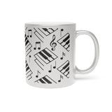 Piano Keys Design 04 on Metallic Mug (Silver / Gold) 11 oz Beautiful Design For Music Lovers