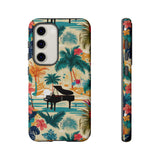 Tropical Piano Samsung Galaxy Phone Case - Floral Design for Music Lovers