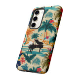 Tropical Piano Samsung Galaxy Phone Case - Floral Design for Music Lovers
