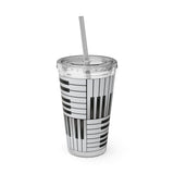Piano Keys Design 01 on Tumbler with Straw - 16oz, Perfect for Music Lovers