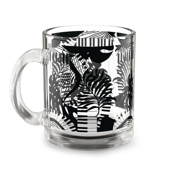 Piano Keys Design 02 on Glass Mug - 10oz Coffee Cup for Music Lovers