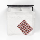 Mozart and Manuscript Design on Velveteen Plush Blanket for Music Lovers
