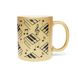Piano Keys Design 04 on Metallic Mug (Silver / Gold) 11 oz Beautiful Design For Music Lovers