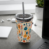 Sunsplash Musical Instruments Design 01 on Tumbler with Straw - 16oz, Perfect for Music Lovers