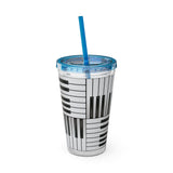 Piano Keys Design 01 on Tumbler with Straw - 16oz, Perfect for Music Lovers