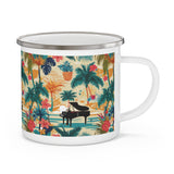 Tropical Piano Enamel Camping Mug