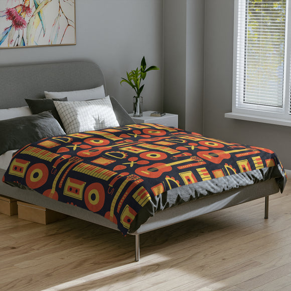 Musical Instruments Velveteen Minky Blanket 1