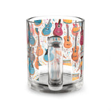 Musical Instruments Design 03 on Glass Mug - 10oz Coffee Cup for Music Lovers