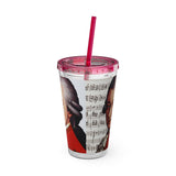 Mozart and Manuscript Design on Tumbler with Straw - 16oz, Perfect for Music Lovers