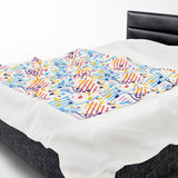 Music Notes Design 02 on Velveteen Plush Blanket for Music Lovers