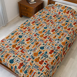 Musical Instruments Design 01 on Velveteen Plush Blanket for Music Lovers