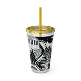 Piano Keys Design 02 on Tumbler with Straw - 16oz, Perfect for Music Lovers