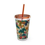 Sunsplash Tropical Piano Design 01 on Tumbler with Straw - 16oz, Perfect for Music Lovers