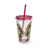 Beethoven Design 02 on Tumbler with Straw - 16oz, Perfect for Music Lovers