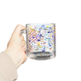 Music Notes Design 02 on Glass Mug - 10oz Coffee Cup for Music Lovers