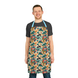 Tropical Piano Print Apron with 5-Color Straps | Perfect for Cooking & BBQ