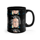 Beethoven Pattern 7 on Black mug 11oz